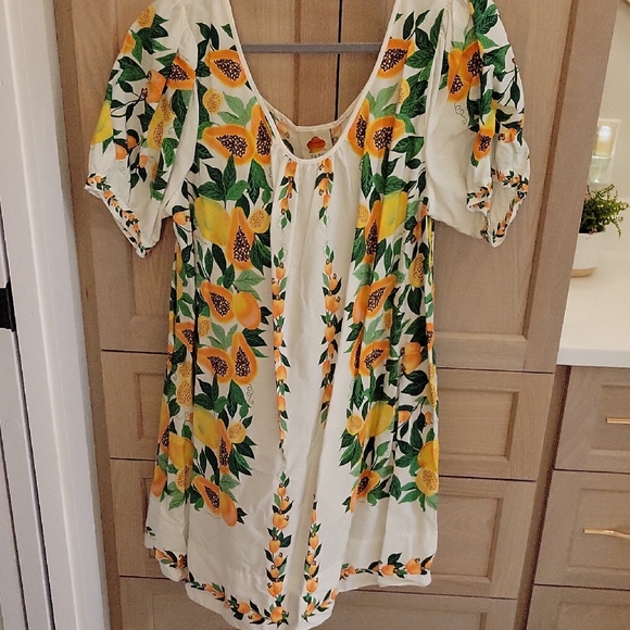 green and yellow floral midi dress Women's Darcy Green & Pink Multi Floral Cotton Midi Dress | Size: S